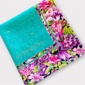 GIVENCHY Vintage Floral Print Cotton Scarf
